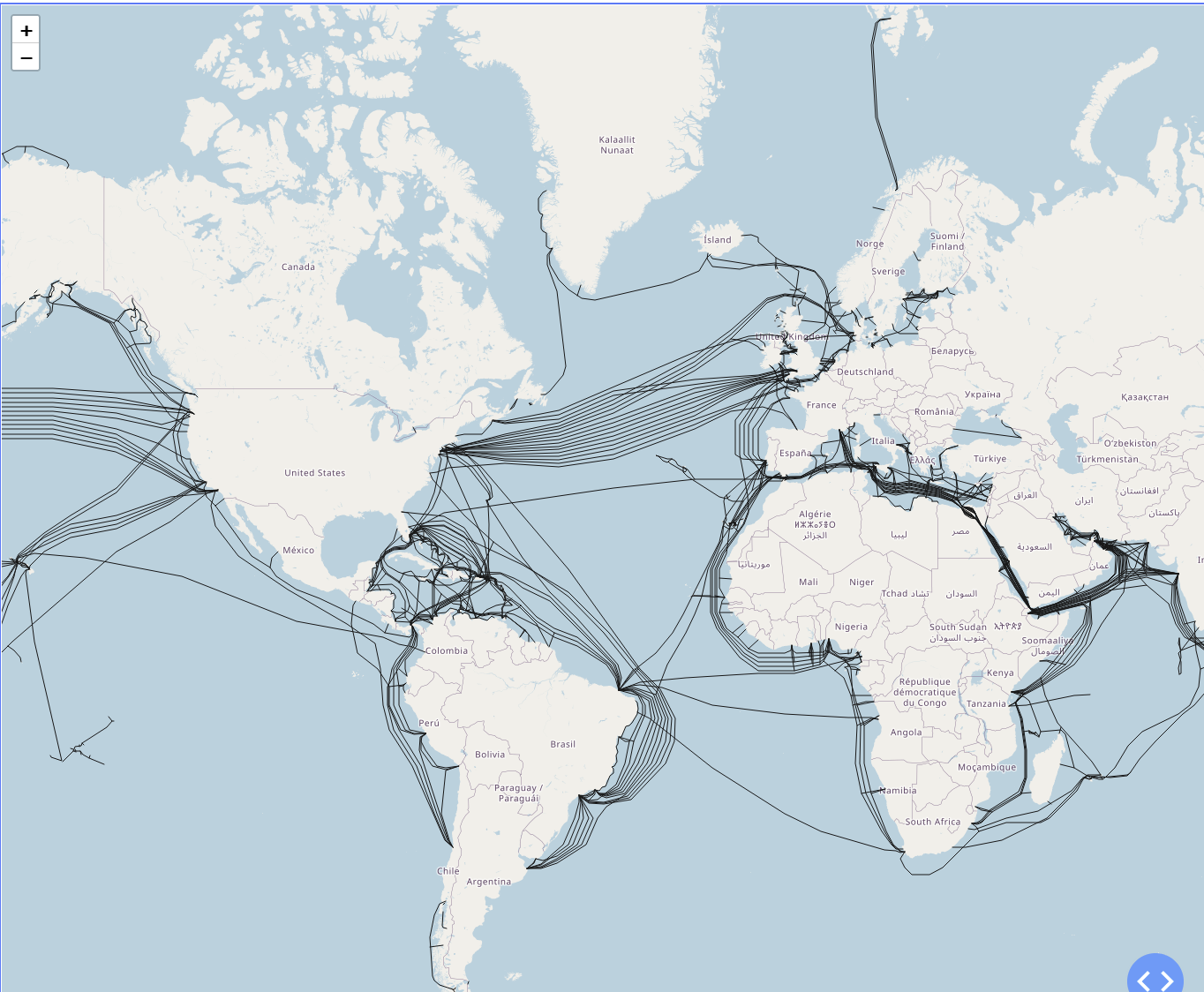 Day 2 A map with focus on lines. Roads, rivers, routes, or borders — this day was all about mapping connections and divisions. Another traditional way to keep things moving. 📏. Undersea internet cables 