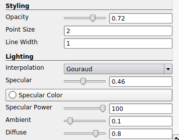 Figure: Settings used after extracting the surface.
