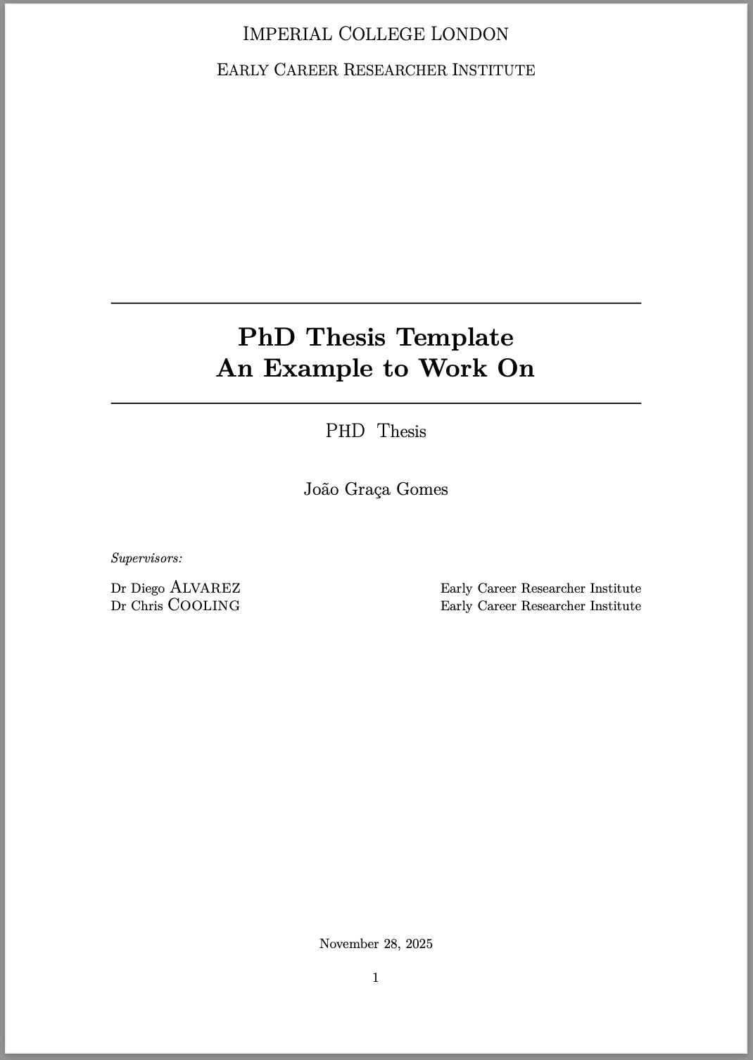 Imperial Thesis Template Preview