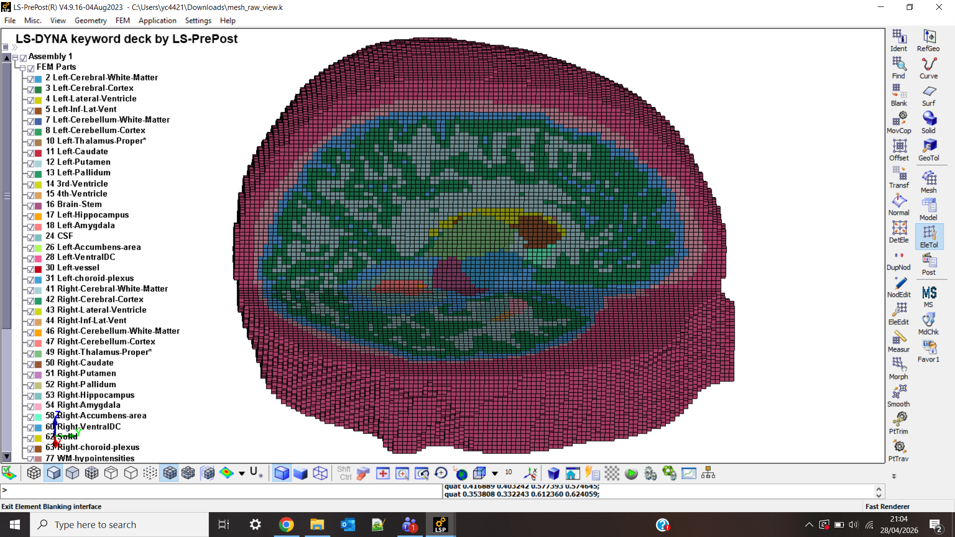 Raw mesh close-up showing voxel-like surface