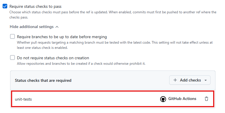 Require status checks